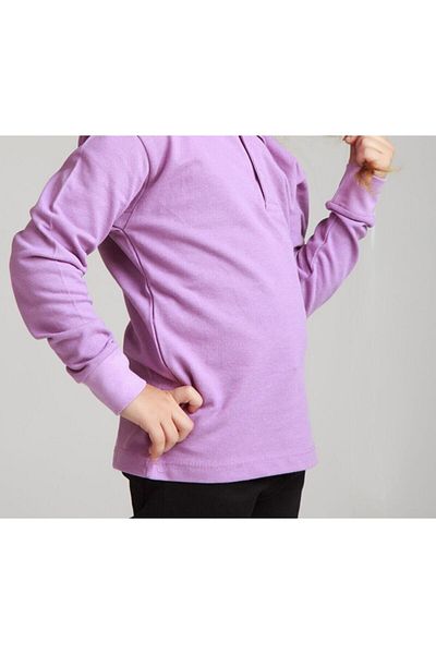 Dragora Boy Child Μακρυμάνικο Polo Γιακά Λιλά Χτενισμένο Βαμβάκι