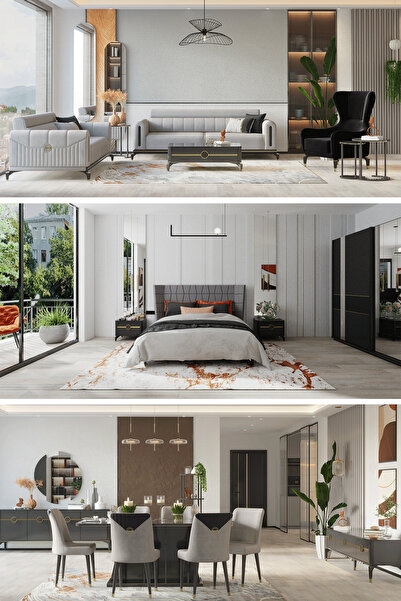 SANDALİE Bella Midi Düğün Paketi / Yemek Odası Takımı - Yatak Odası Takımı - Koltuk Takımı