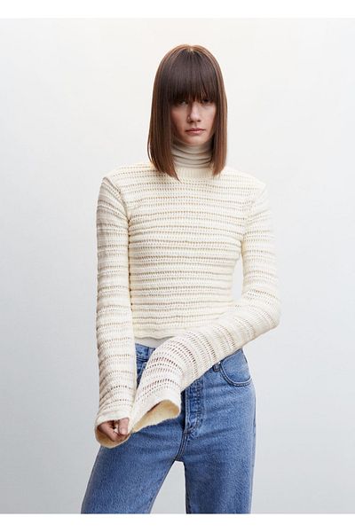 MANGO Woman Openwork Knitted Sweater