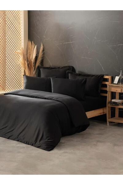 Cotton Box Silky İpek Çift Kişilik Nevresim Takımı Siyah