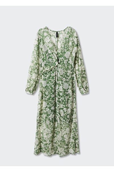 MANGO Woman Desenli Midi Elbise