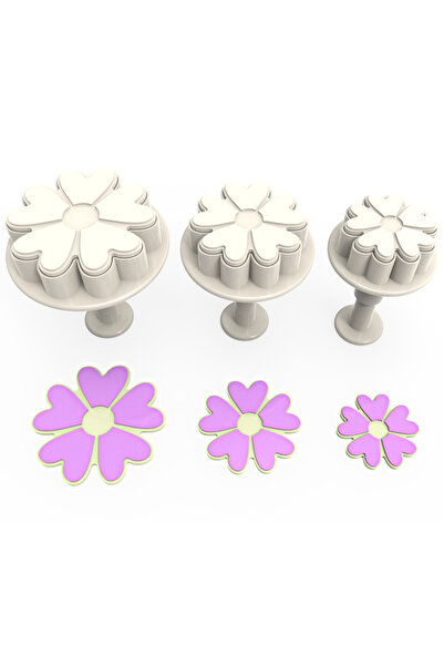 Butedo Kalpli Çiçek Basmalı Kopat Kurabiye Kalıbı – 3'lü