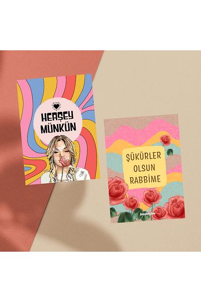Fatofotofan Think Beautiful Motto 2-Piece Motivational Card