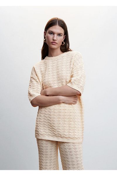 MANGO Woman Short Sleeve Oversize Sweater