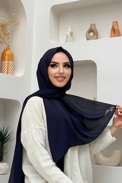 Bym Fashion 2025 Cwin Shawl Navy Blue