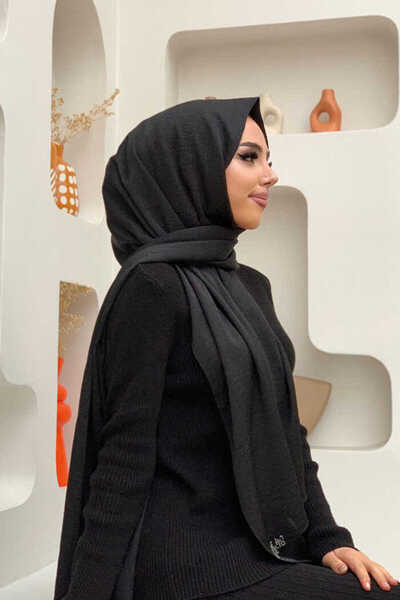 Bym Fashion 2024 Kobe Satin Shawl Black