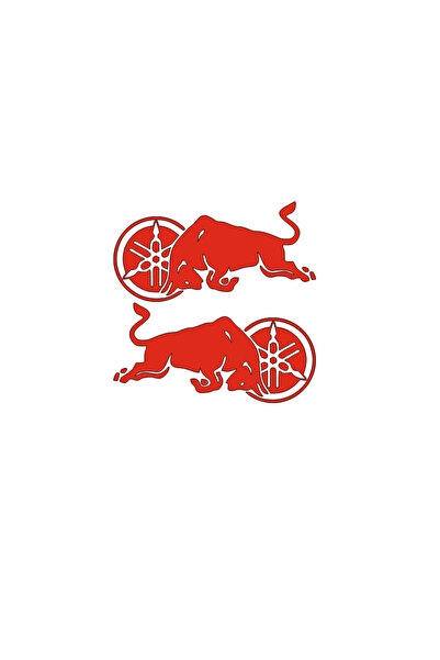 YAMANB Yamaha Redbul Boğa Sticker 15cm*7,5cm X 2 Adet KIRMIZI
