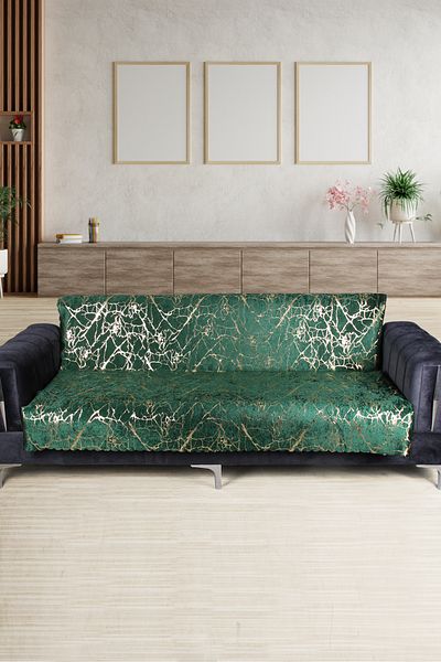 Bonny Home Κάλυμμα καναπέ Green Fall - Χρυσό φύλλο, Αντιολισθητικό σφουγγάρι, 1 Τεμάχιο, 170x210 cm