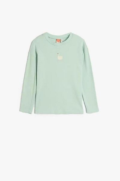 Koton Baby Girl T-Shirt Long Sleeve Duck Printed Crew Neck Cotton