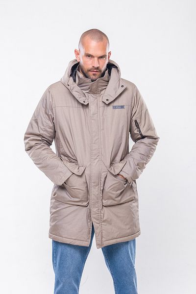 Kevin K235 Men's Beige Hooded Parka