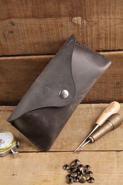 New Coast Leather 1900's Γνήσιο & Πραγματικό Δέρμα 100% Χειροποίητο Γκρι Θήκη Γυαλιών