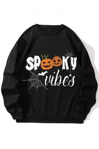 Adrift NITAGUT Hanorac cu imprimeu de Halloween Negru