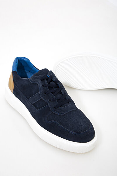 GERARDO AYAKKABI Сині чоловічі спортивні замшеві шкіряні черевики