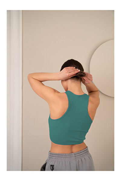 MİSTİRİK Murana Model Seamless Knitted Model Bustier Crop Model Crop Gray Color