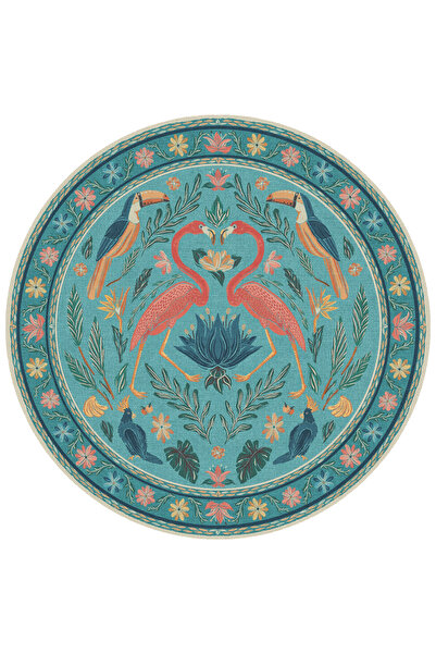 Rugs Modern Halı سجادة قاعدة منسوجة ملونة باللون الفيروزي الدائري والطبيعة مي...