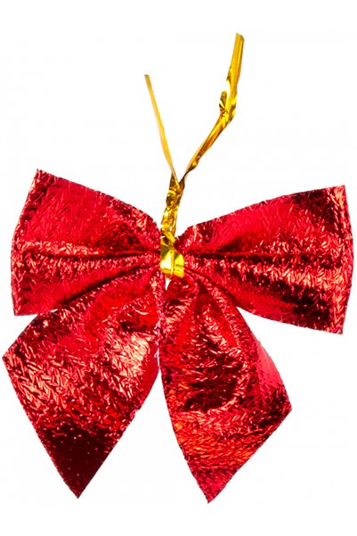 Herdekora Christmas Ornament, Hanging Bow, Red - Pack of 12, 5.5X5.5 cm