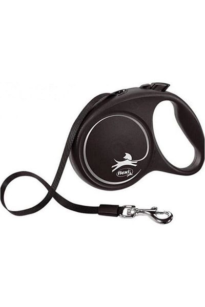 Flexi Black Design Automatic Stripe Dog Collar Medium 5 Mt Black