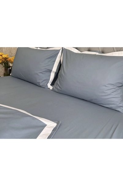 calinahome Light Blue Colored White Stripe Duvet Cover Set