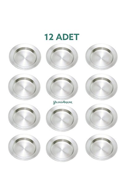 YILDIZ ARKAR Alüminyum Künefe Kadayıf Tepsisi Tabağı 12 Adet 12 Cm (18cm)