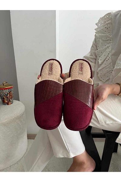 Behtah Kundura Woolen Men's Closed Front Winter Slippers Daily Indoor Slippers Dowry Bundle with Fur Inside