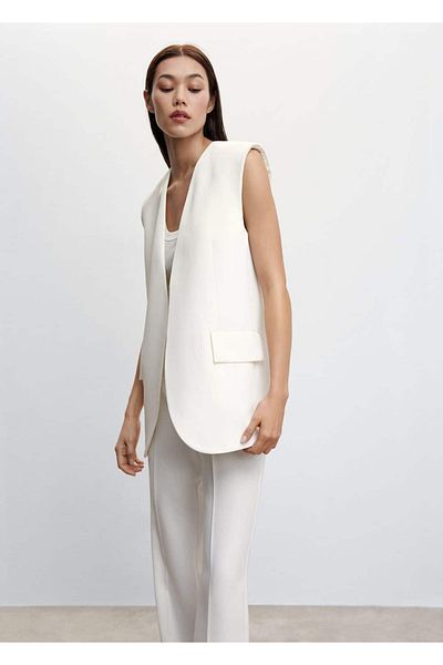 MANGO Woman Γιλέκο oversize με πτερύγιο