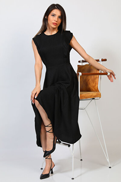 julude Black Women's Crew Neck Kiloş Dress