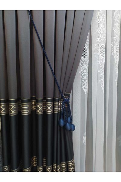 Üçbey 4 Ball Backdrop Curtain Gathering Apparatus for Cornice, Dark Blue Ceiling Bracket, Curtain Decoration, Curtain Rope