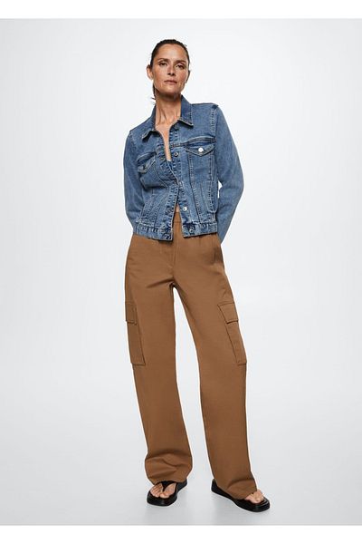 MANGO Woman Jachetă denim cu buzunare