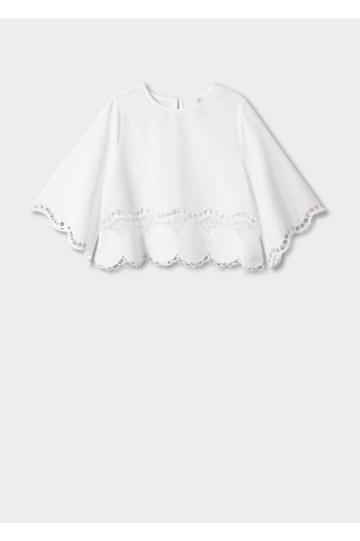 MANGO Woman Işlemeli Oversize Bluz