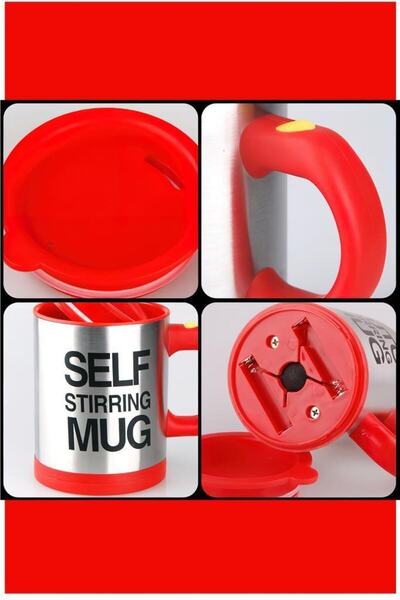 DEMPOWER Karıştırıcılı Kupa Termos Mikser Bardak Self Stirring Mug Çok Renkli