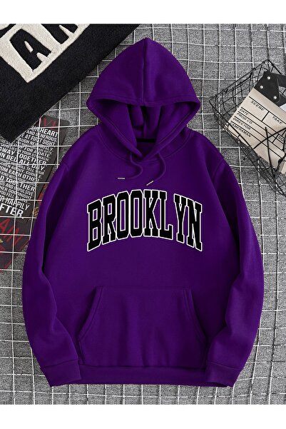 Adrift Hanorac cu glugă, cu imprimeu cu litere, cu șnur și buzunar tip cangur...