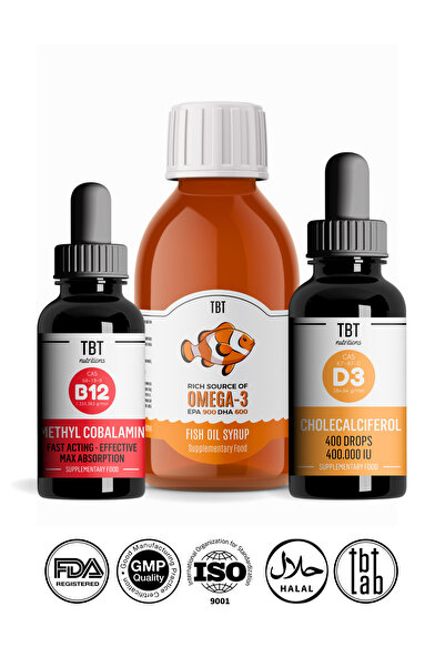 TBT Sağlıklı Yaşam Seti 1 | Omega-3, D3 ve B12 Takviyesi | 3'lü Paket