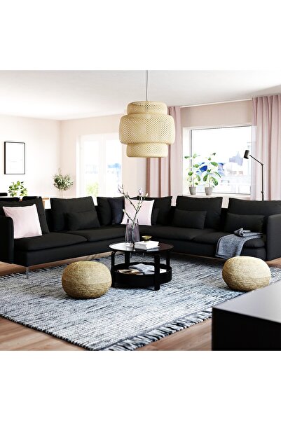 ERİZA Bella Tam Köşe Takımı (Siyah) 291x291cm Keten 900