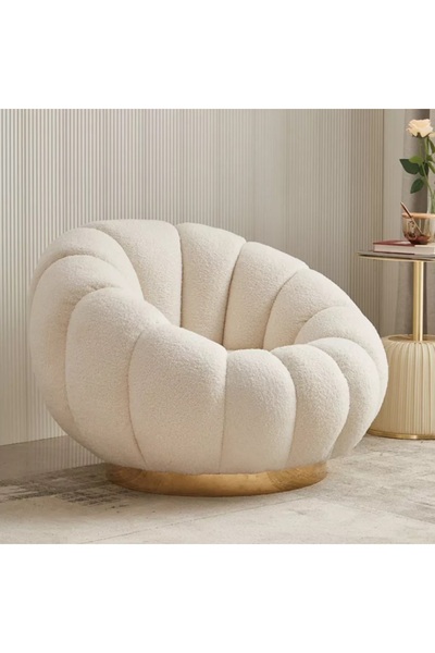 ERİZA İcon Berjer (Bukle 30) Kırık beyaz, Kasa Gold