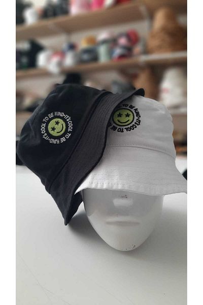 Betülce BETÜLCE We Are Laughing Embroidered Fisherman Bucket Hat