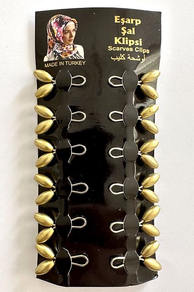 sgshobby Κλιπ Σάλι Κασκόλ Χρυσό Χρώμα 12 Τμ