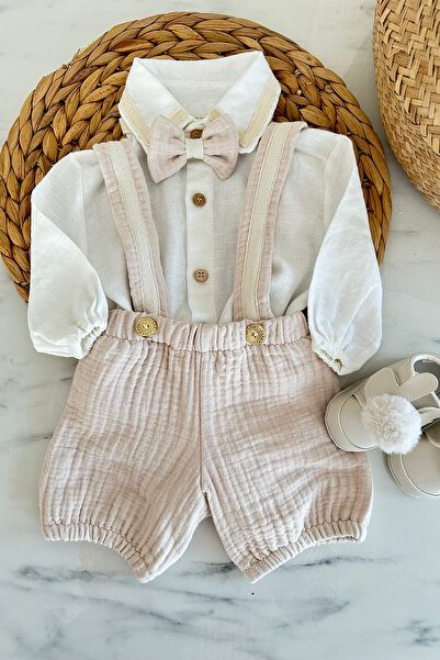 bohemiankids baby wear طقم سلوبيت قصير بتفاصيل أزرار للرجال حديثي الولادة من ...