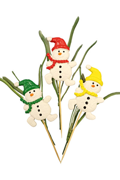 Dekoratif atölye 3lü Kardanadam Taş Saksı Süsü - El Yapımı Saksı Dibi Süsü - ...