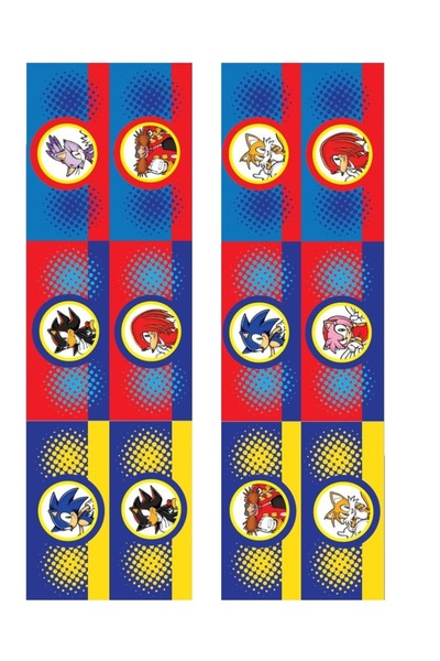 hediyehobihersey Yan Dekor Sonic Şekerli Kağıda Baskı Yenilebilir Kağıt Pasta...