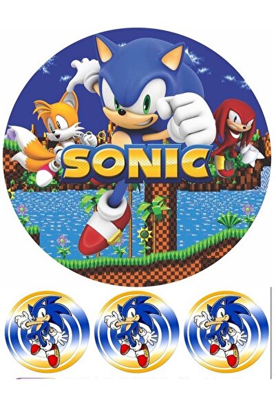 hediyehobihersey Sonic Şekerli Kağıda Baskı Pasta Yenilebilir Kağıt Pasta Bas...