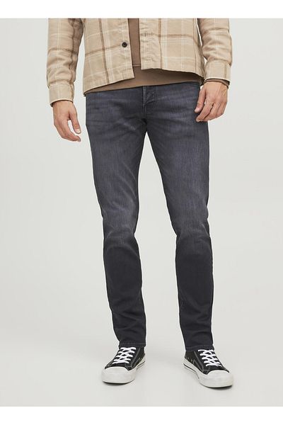 Jack & Jones Μαύρο Slim Fit Ανδρικό Τζιν Παντελόνι - Χαμηλή Μέση 12237316_JJIGLENN JJICON GE 842 I.K