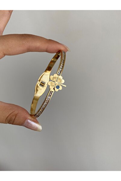 Owentis الصلب الذهب عين الشر مطرز البرسيم باتريا المشبك - لا تشويه -