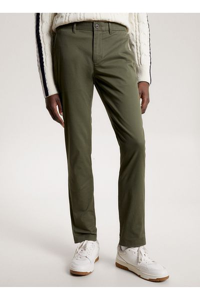 Tommy Hilfiger Normal Waist Normal Leg Slim Fit Khaki Men's Trousers MW0MW26619RBN