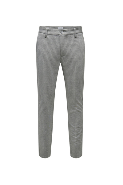 Only & Sons High Waist Narrow Leg Light Gray Men's Trousers22013727 Onsmark Pant Stripe g 372