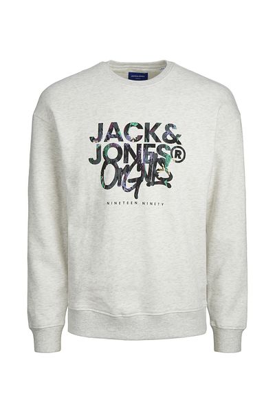 Jack & Jones Ανδρικό φούτερ Crew Neck ανοιχτό γκρι 12242366_JORSILVERLAKE SWEAT CREW N