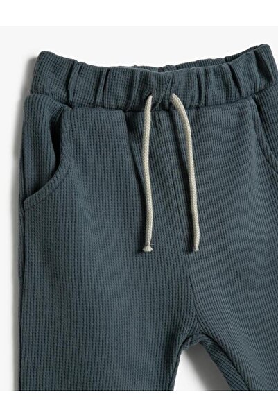 Koton Erkek Bebek Jogger Eşofman Altı Şardonlu Beli Bağlamalı Pamuklu