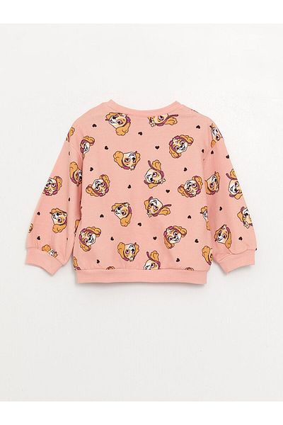 LC Waikiki LCW baby Crew Neck Skye Printed Baby Girl Sweatshirt and Tracksuit Bottom, 2-pack