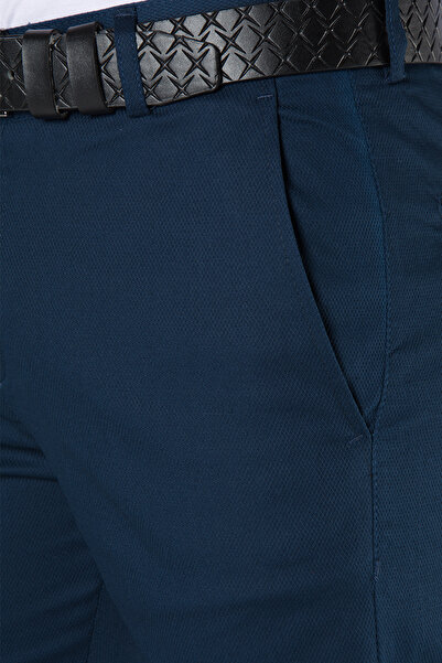 Terapi Men Erkek Slim Fit Petekli Keten Pantolon VAVN9Y-2200196-1 Koyu Mavi