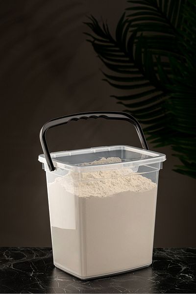 Meleni Home Flour and Pulses Food Container Multi-Purpose Detergent Storage Container with Lid and Handle 6 Lt