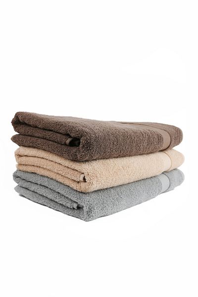 Taka Fabrics Wave 100% βαμβακερή πετσέτα χεριών, προσώπου, επισκέπτη 3 τεμαχίων Μέγεθος 70x140 cm Σετ καφέ-μπεζ-γκρι